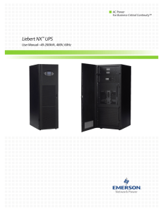 Liebert NX™ UPS - Jantech Services