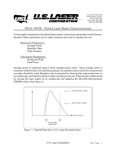 Tech note for pulsed beam characterization