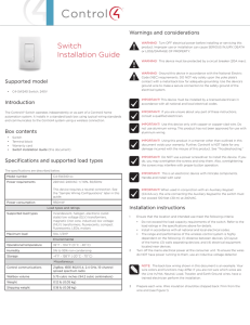 Switch Installation Guide