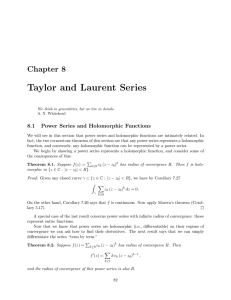Taylor and Laurent Series