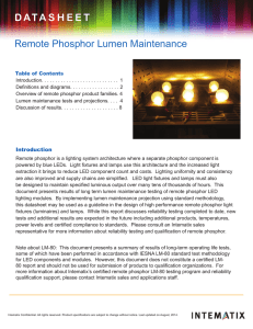 Remote Phosphor Lumen Maintenance DATASHEET