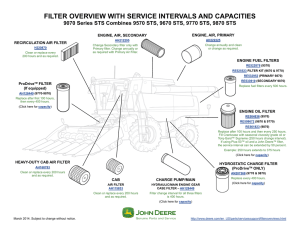 filter overview with service intervals and capacities - JDParts