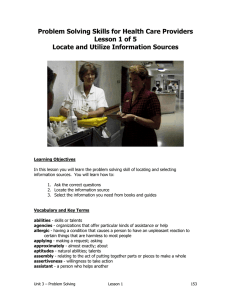 Problem Solving Skills for Health Care Providers Lesson 1 of 5