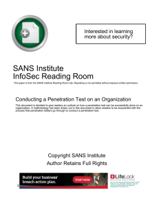 Conducting a Penetration Test on an Organization