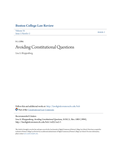 Avoiding Constitutional Questions
