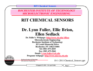 RIT CHEMICAL SENSORS Dr. Lynn Fuller, Ellie Brion, Ellen Sedlack