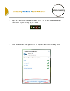 1. Right click on the Network and Sharing Center icon located at the