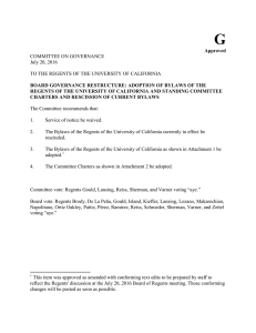 Committee on Governance  - The Regents of the University of