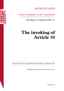 The invoking of Article 50 - Publications.parliament.uk