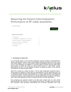 Measuring the Passive Intermodulation Performance of RF