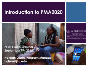 Introduction to PMA2020