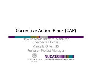 Corrective Action Plans (CAP)