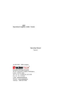 AB43 Operational Amplifier (Adder / Scalar) Operating Manual Ver