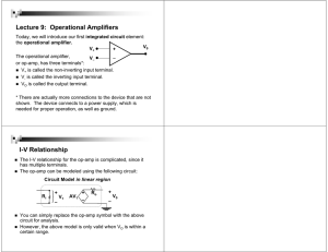 Lecture 9: Operational Amplifiers I