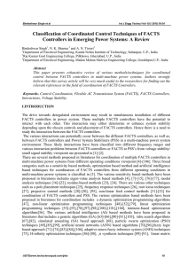 Classification of Coordinated Control Techniques of FACTS