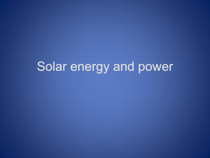 Solar energy and power