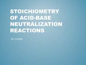 stoichiometry of acid-base neutralization reactions