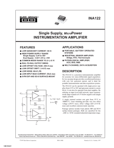 Single Supply, MicroPower Instrumentation Amplifier
