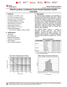 OPAx376 Low-Noise, Low Quiescent Current, Precision Operational