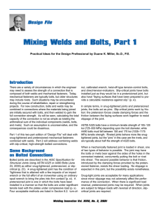 Mixing Welds and Bolts, Part 1