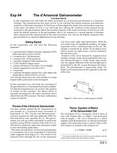 E4-1 Exp 04 The d`Arsonval Galvanometer
