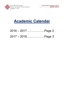 Academic Calendar - The Hong Kong Polytechnic University