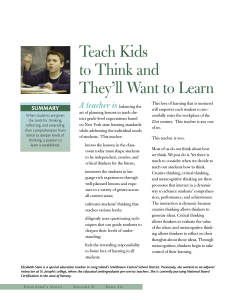 Teach Kids to Think and They`ll Want to Learn