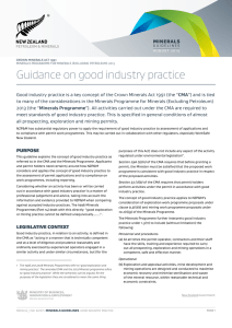 Minerals Guideline - Good industry practice