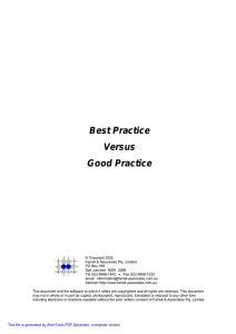 Best Practice Versus Good Practice - farrell