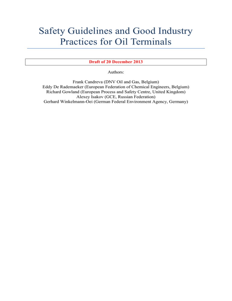 Safety Guidelines and Good Industry Practices for Oil