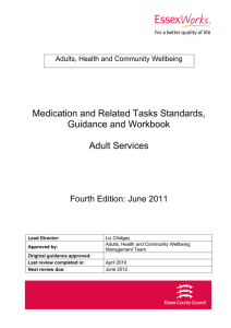 Medication And Related Tasks Standards - Essex