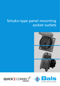 Schuko-type panel mounting socket outlets