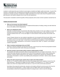 Louisiana is continuing its five-year transition to more rigorous