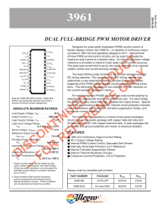 A3961: Dual Full-Bridge PWM Motor Driver