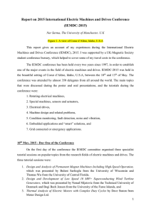 Report on 2015 International Electric Machines and Drives