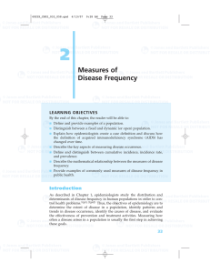Measures of Disease Frequency