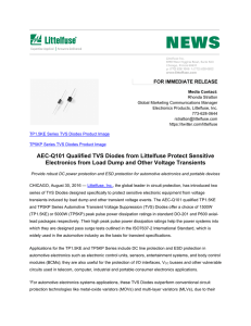 AEC-Q101 Qualified TVS Diodes from Littelfuse Protect Sensitive