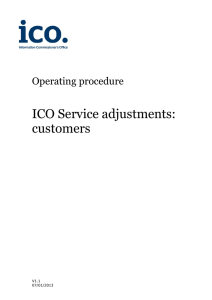 ICO Service adjustments operating procedure: customers