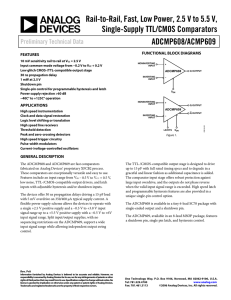 ADCMP608/ADCMP609 Rail-to-Rail, Fast, Low Power, 2.5