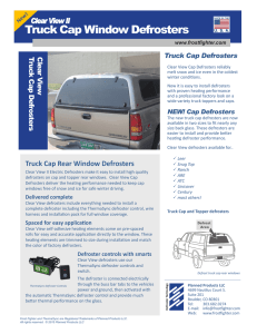Truck Cap Window Defrosters - Frost Fighter Defroster Repair and