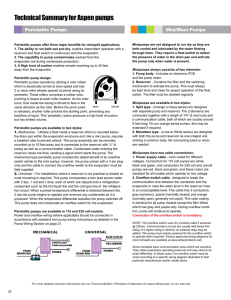 Technical Summary for Aspen pumps