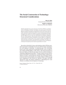 The Social Construction of Technology
