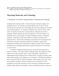 Theorizing Modernity and Technology