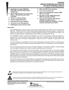 GSM/DCs Baseband And Voice A/D And D/A RF