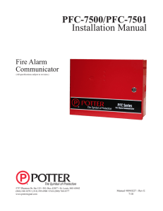 PFC-7500/PFC-7501 Installation Manual