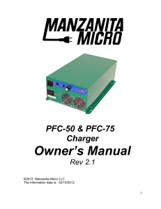 PFC-50 / 75 BATTERY CHARGER MANUAL Rev 2.1