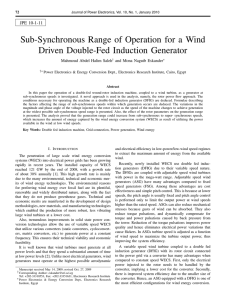 . “Sub-Synchronous Range of Operation for a Wind Driven Double