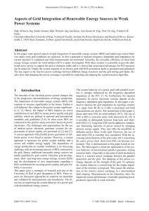 Aspects of Grid Integration of Renewable Energy Sources in Weak