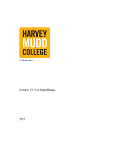 Mathematics Senior Thesis Handbook