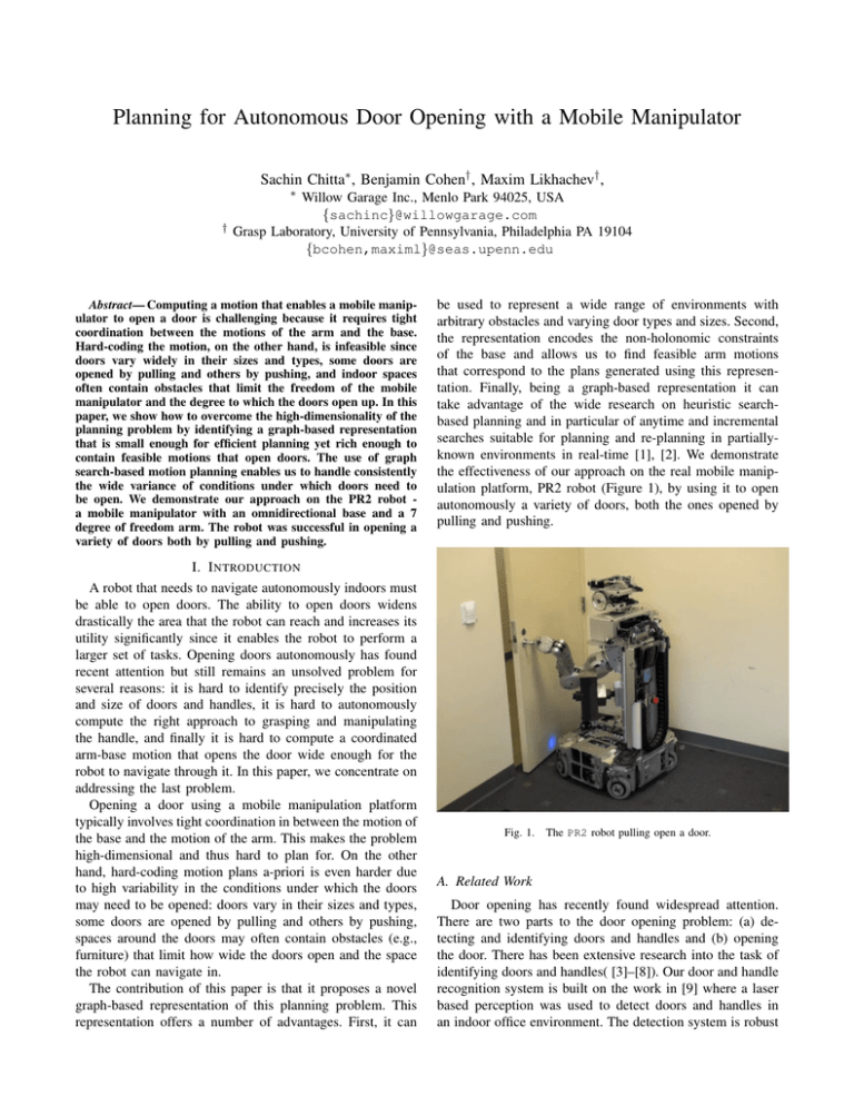 Planning for Autonomous Door Opening with a Mobile